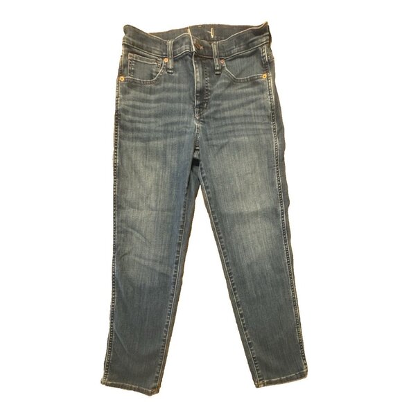 Madewell Size 27 Mid RIse Stovepipe Medium Wash Jeans Stretch - Picture 3 of 9